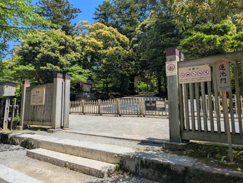 早朝無料開放　蓮池門口
